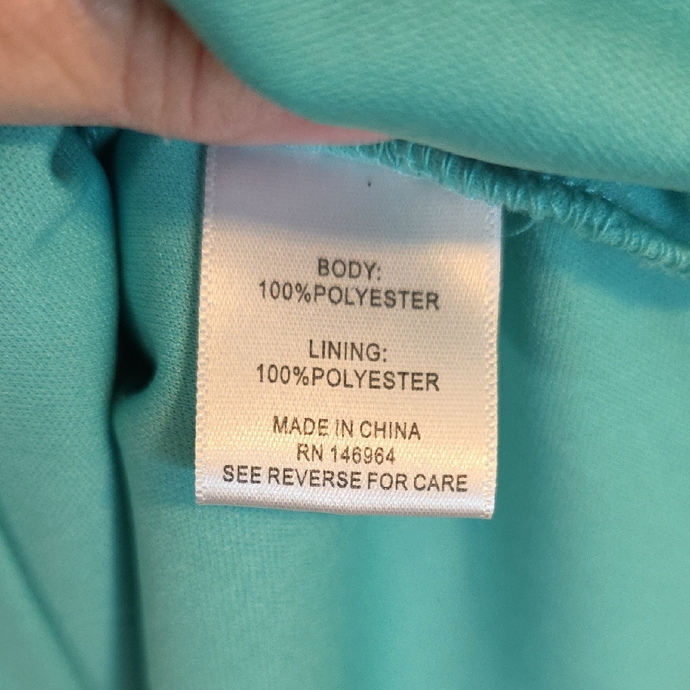 Robbie Bee Turquoise High Low Dress. - Picture 4 of 6